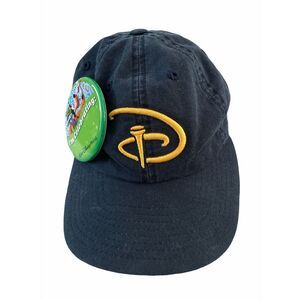 Vtg Walt Disney World Golf American Needle Navy Adjustable Baseball Hat w/ Pin